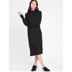 Banana Republic New! Charcoal Gray Knit Sweater Midi Dress